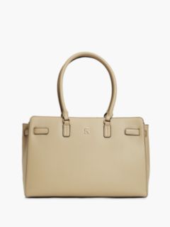 TH Monogram Plaque Tote Bag — Beige 1