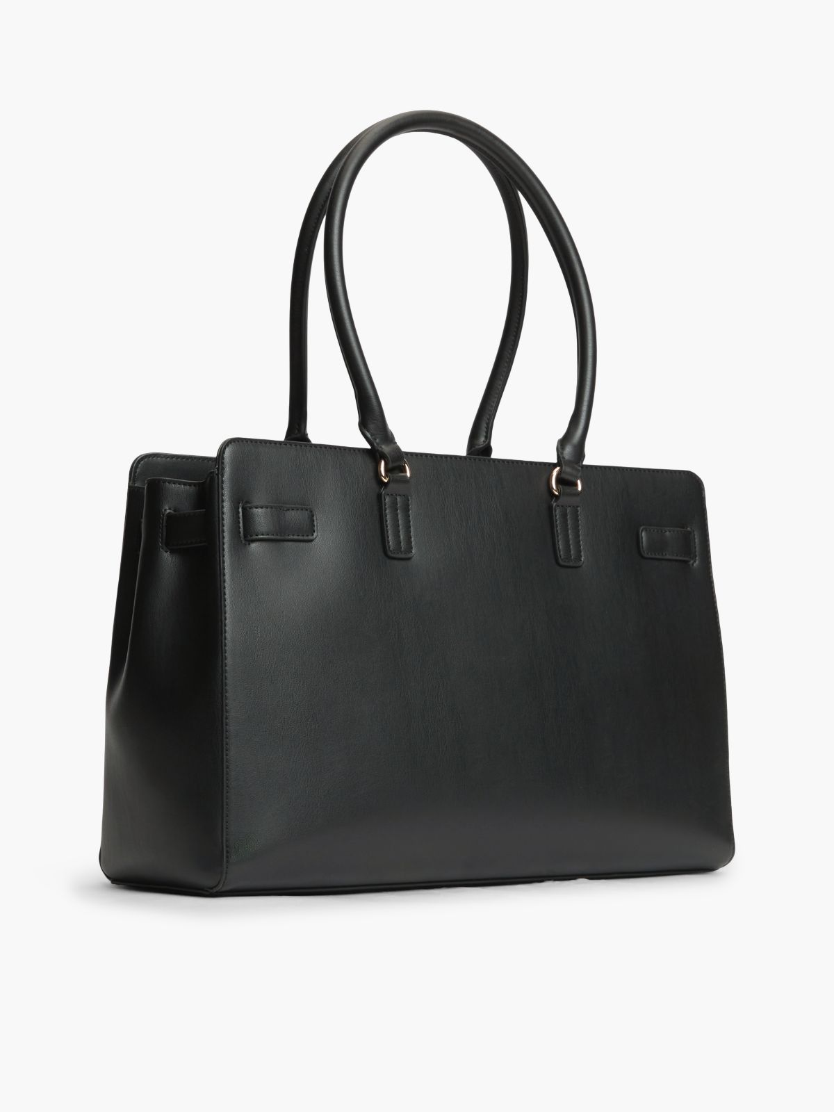 TH Monogram Plaque Tote Bag — Black