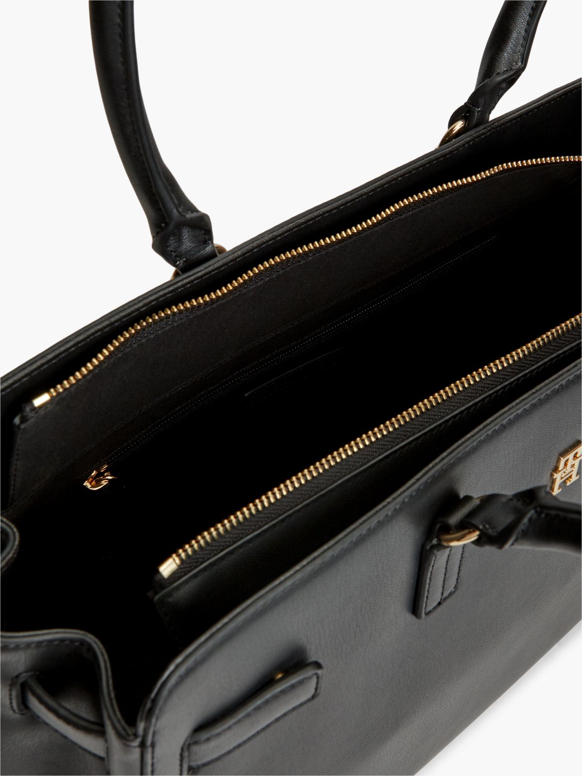 TH Monogram Plaque Tote Bag — Black