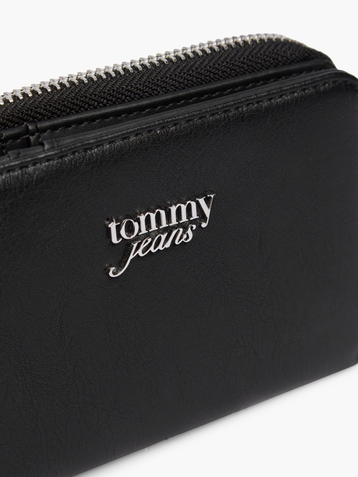 Metal Logo Bifold Flap Wallet — Black
