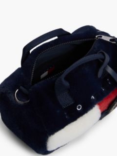 Archive Logo Faux Fur Duffel Bag — Blue 4