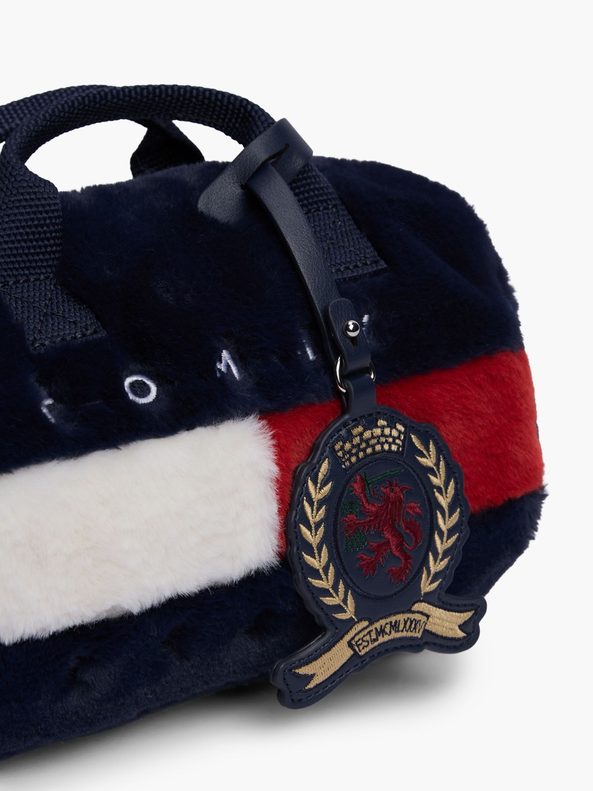 Archive Logo Faux Fur Duffel Bag — Blue