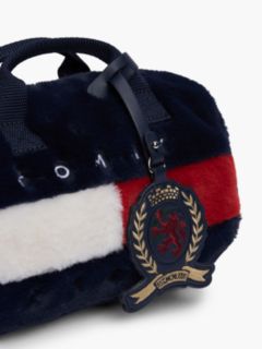 Archive Logo Faux Fur Duffel Bag — Blue 5