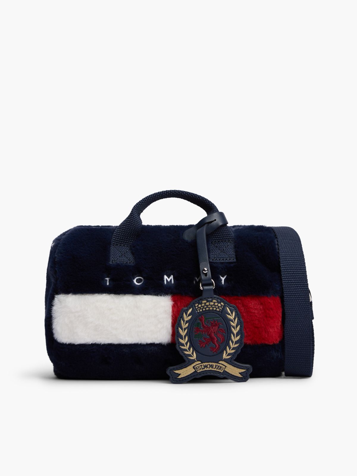 Archive Logo Faux Fur Duffel Bag — Blue