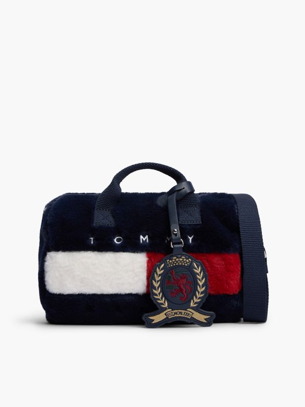 Archive Logo Faux Fur Duffel Bag — Blue
