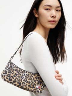 Suede Leopard Print Shoulder Bag — Brown 2
