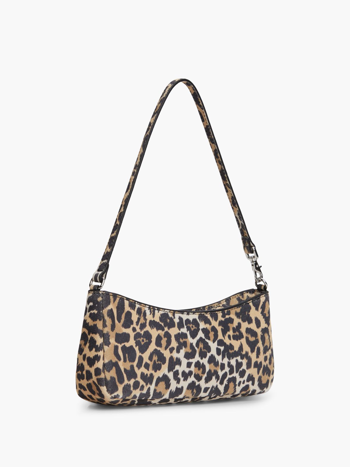 Suede Leopard Print Shoulder Bag — Brown