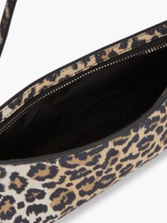 Suede Leopard Print Shoulder Bag — Brown 4