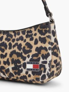 Suede Leopard Print Shoulder Bag — Brown 5