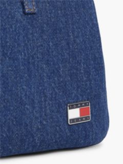 Logo Plaque Denim Crossbody Tote Bag — Denim 4