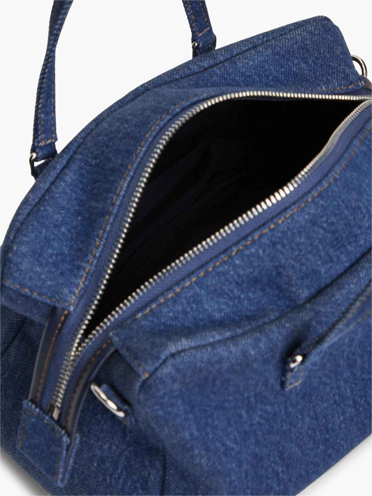 Logo Plaque Denim Crossbody Tote Bag — Denim
