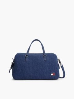 Logo Plaque Denim Crossbody Tote Bag — Denim 1