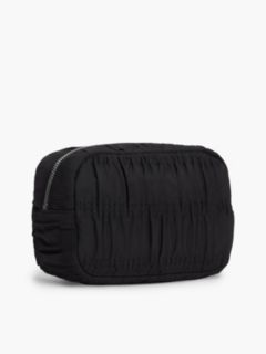 Logo Plaque Ruched Washbag — Black 2