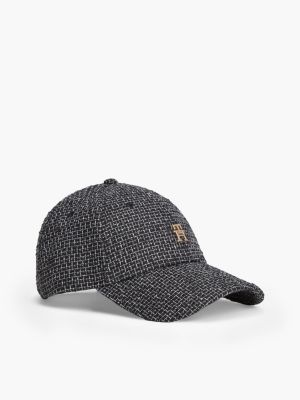 black chic bouclé baseball cap for women tommy hilfiger