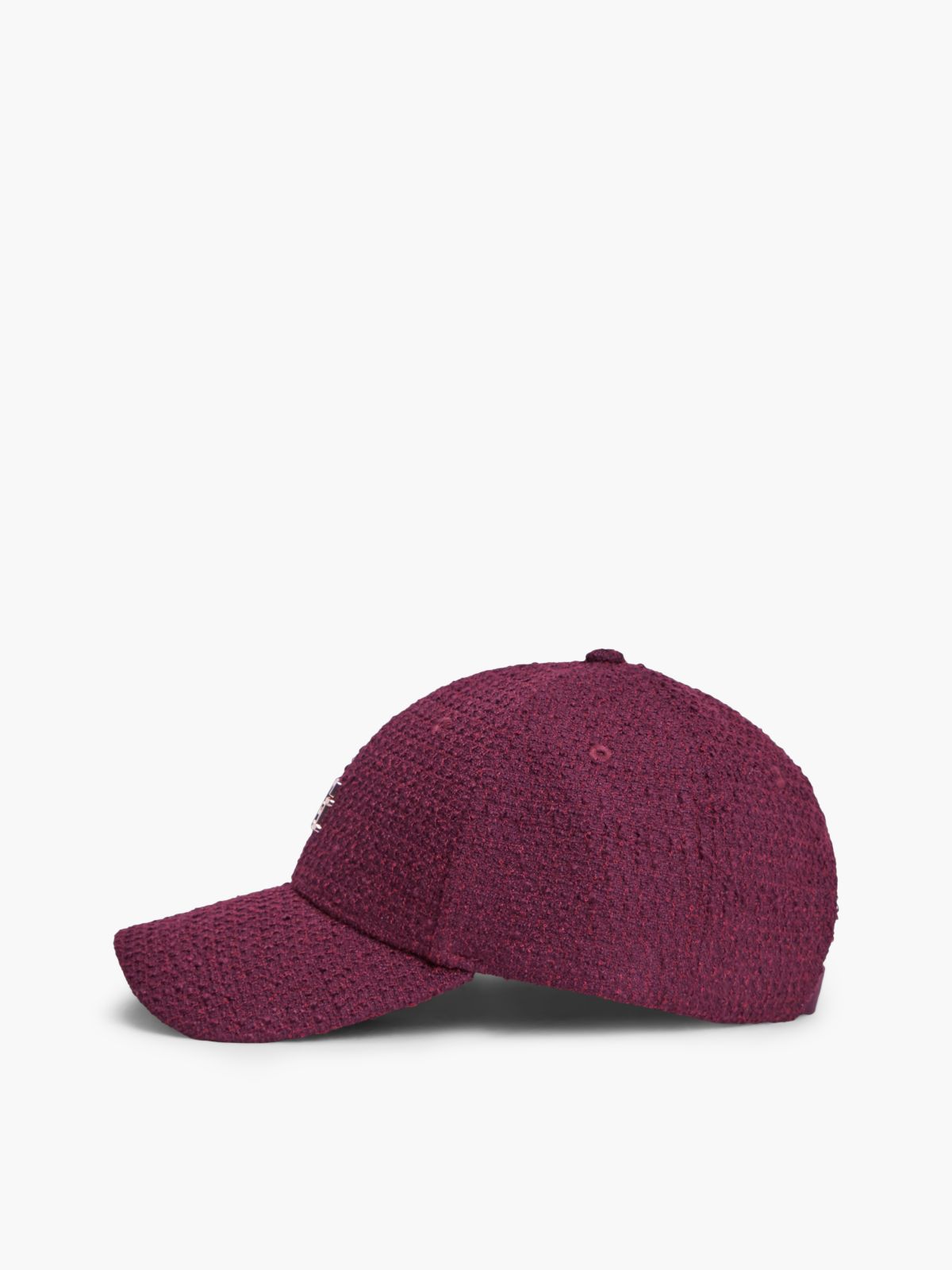 Chic Bouclé Baseball Cap — Red