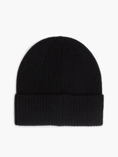 Pure Cashmere TH Monogram Plaque Beanie — Black 2