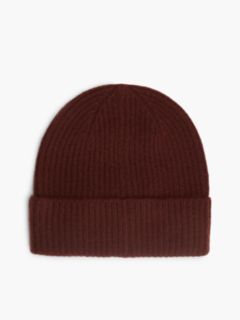 Pure Cashmere TH Monogram Plaque Beanie — Red 2