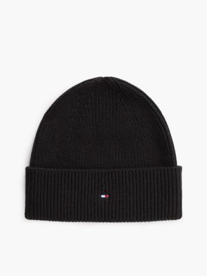 berretto con lana e bandierina ricamata black da donne tommy hilfiger