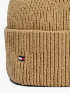 Hilfiger Flag Embroidery Beanie With Wool — Khaki 3