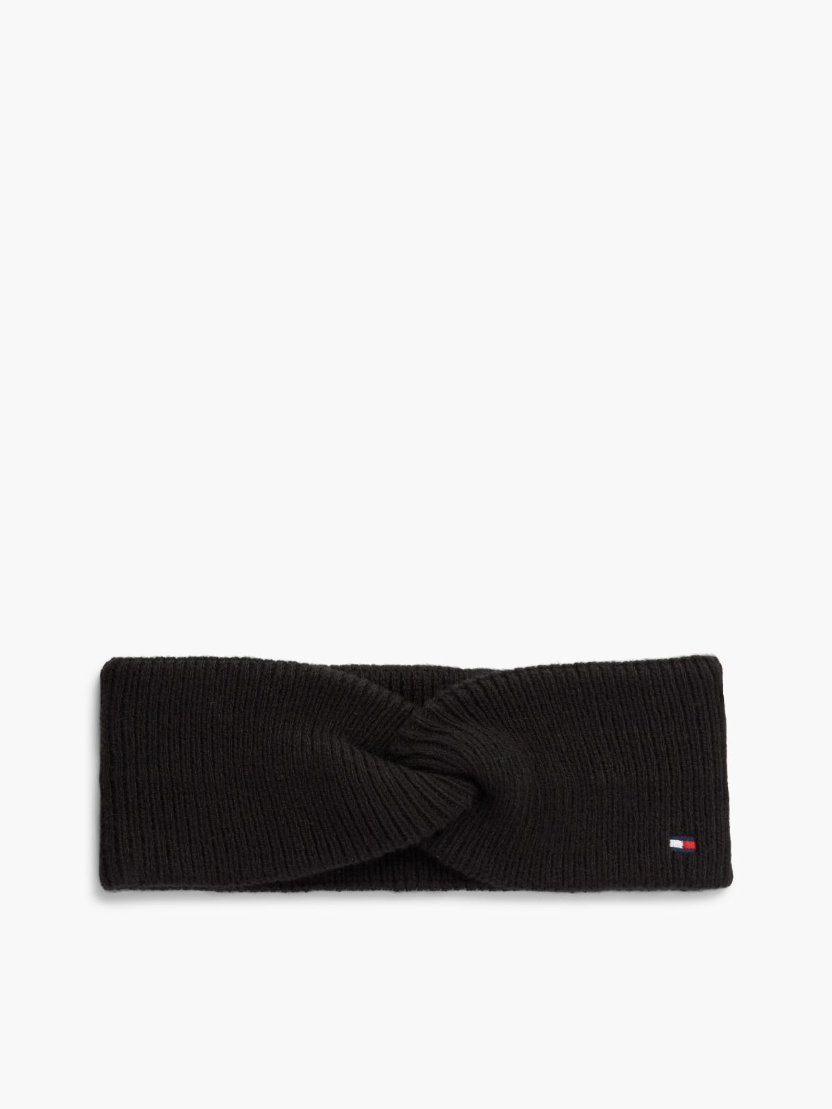 Hilfiger Flag Knit Headband With Wool — Black