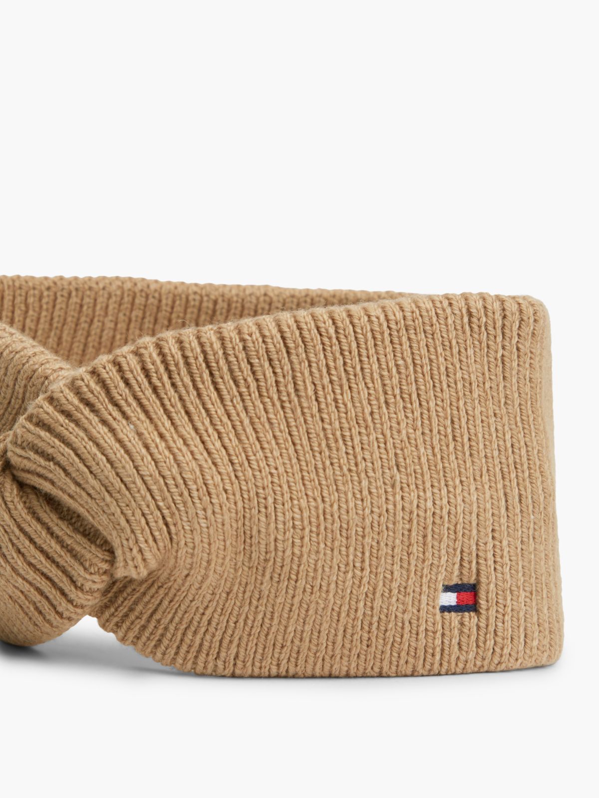 Hilfiger Flag Knit Headband With Wool — Khaki