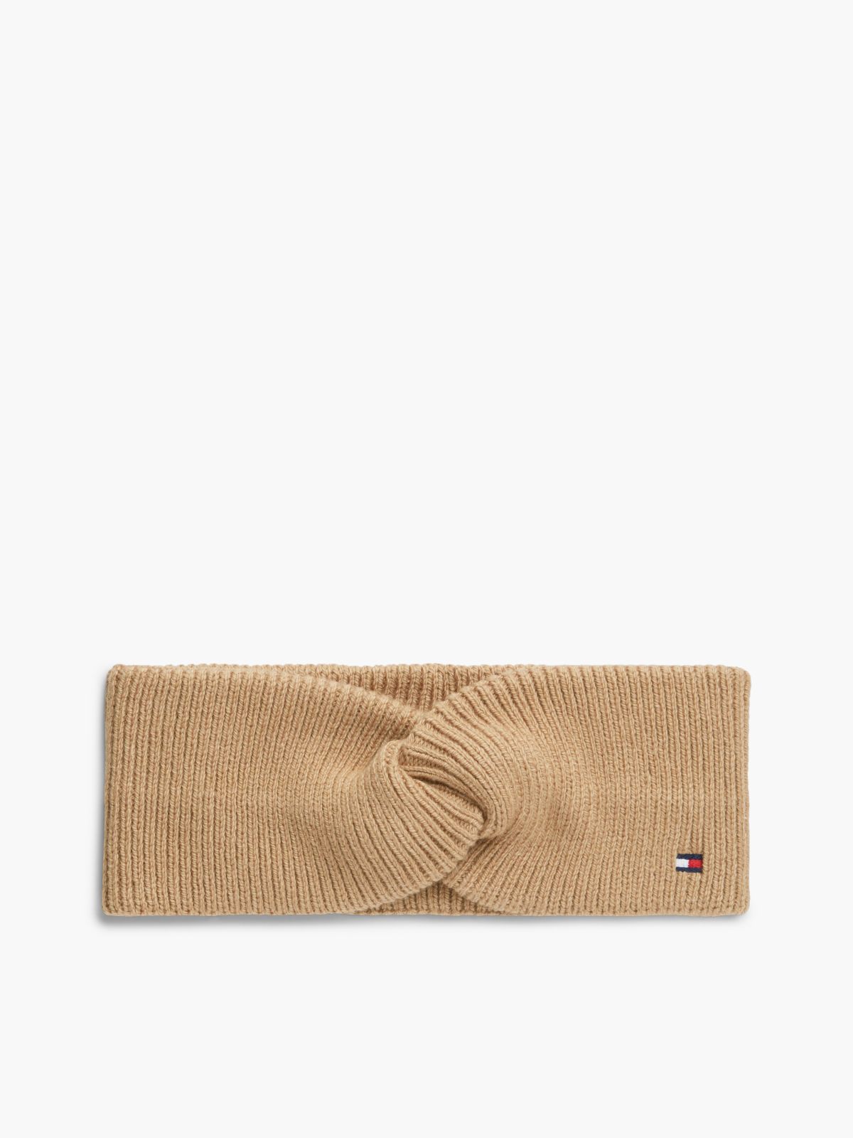 Hilfiger Flag Knit Headband With Wool — Khaki
