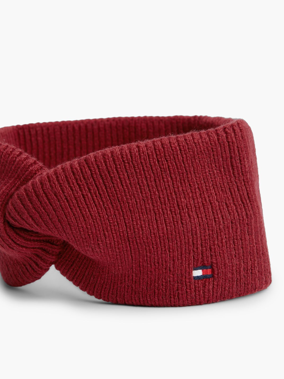 Hilfiger Flag Knit Headband With Wool — Red