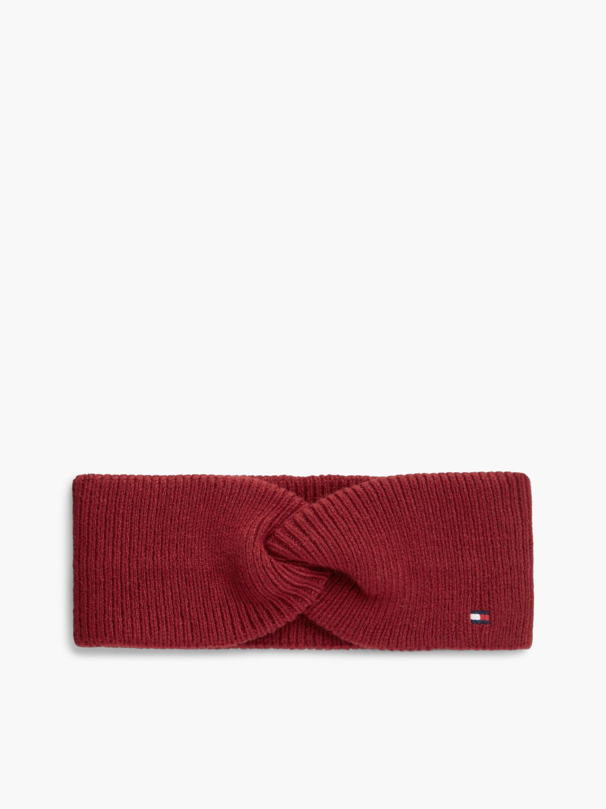 Hilfiger Flag Knit Headband With Wool — Red