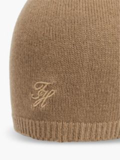 Logo Embroidery Cashmere Blend Beanie — Khaki 3