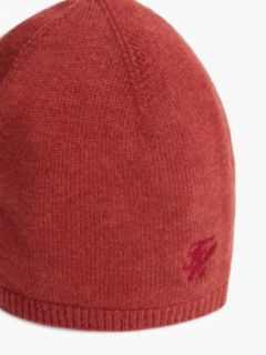 Logo Embroidery Cashmere Blend Beanie — Red 3