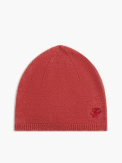 Logo Embroidery Cashmere Blend Beanie — Red 1