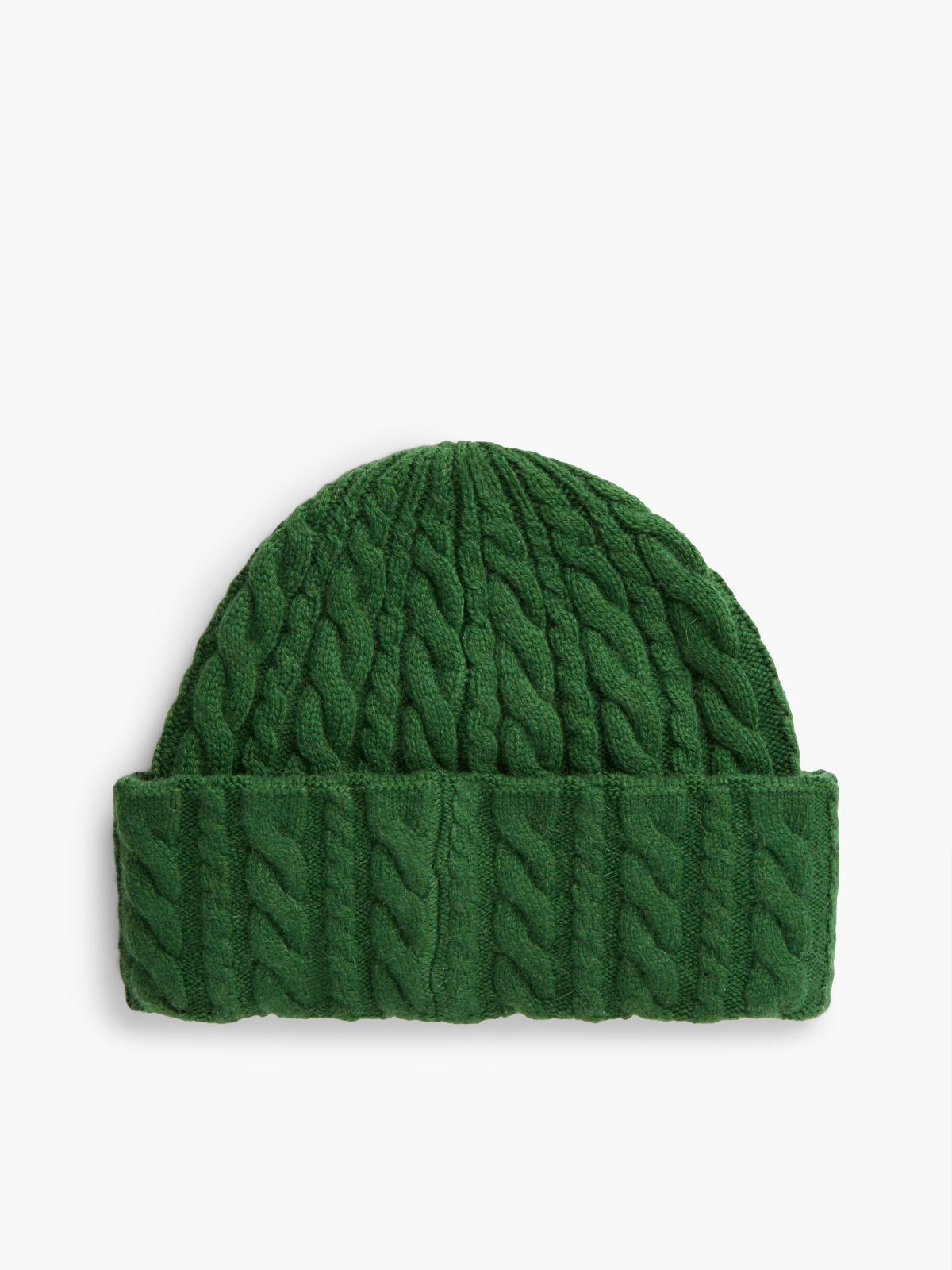 Flag Cable Knit Beanie With Alpaca — Green
