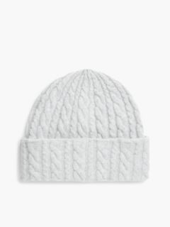 Flag Cable Knit Beanie With Alpaca — Grey 2