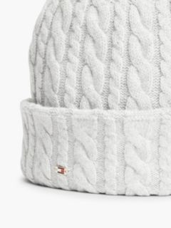 Flag Cable Knit Beanie With Alpaca — Grey 3