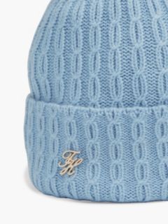 Pom Pom Beanie With Cashmere — Blue 3