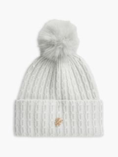 Pom Pom Beanie With Cashmere — Grey 1