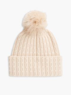 Pom Pom Beanie With Cashmere — Pink 2