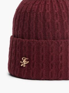 Pom Pom Beanie With Cashmere — Red 3