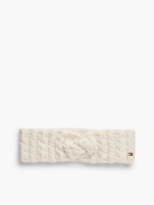 beige enamel flag headband with alpaca for women tommy hilfiger