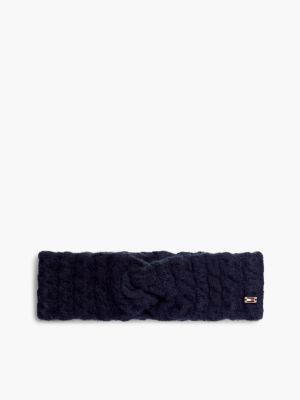 bandeau avec alpaga à drapeau en émail blue pour femmes tommy hilfiger