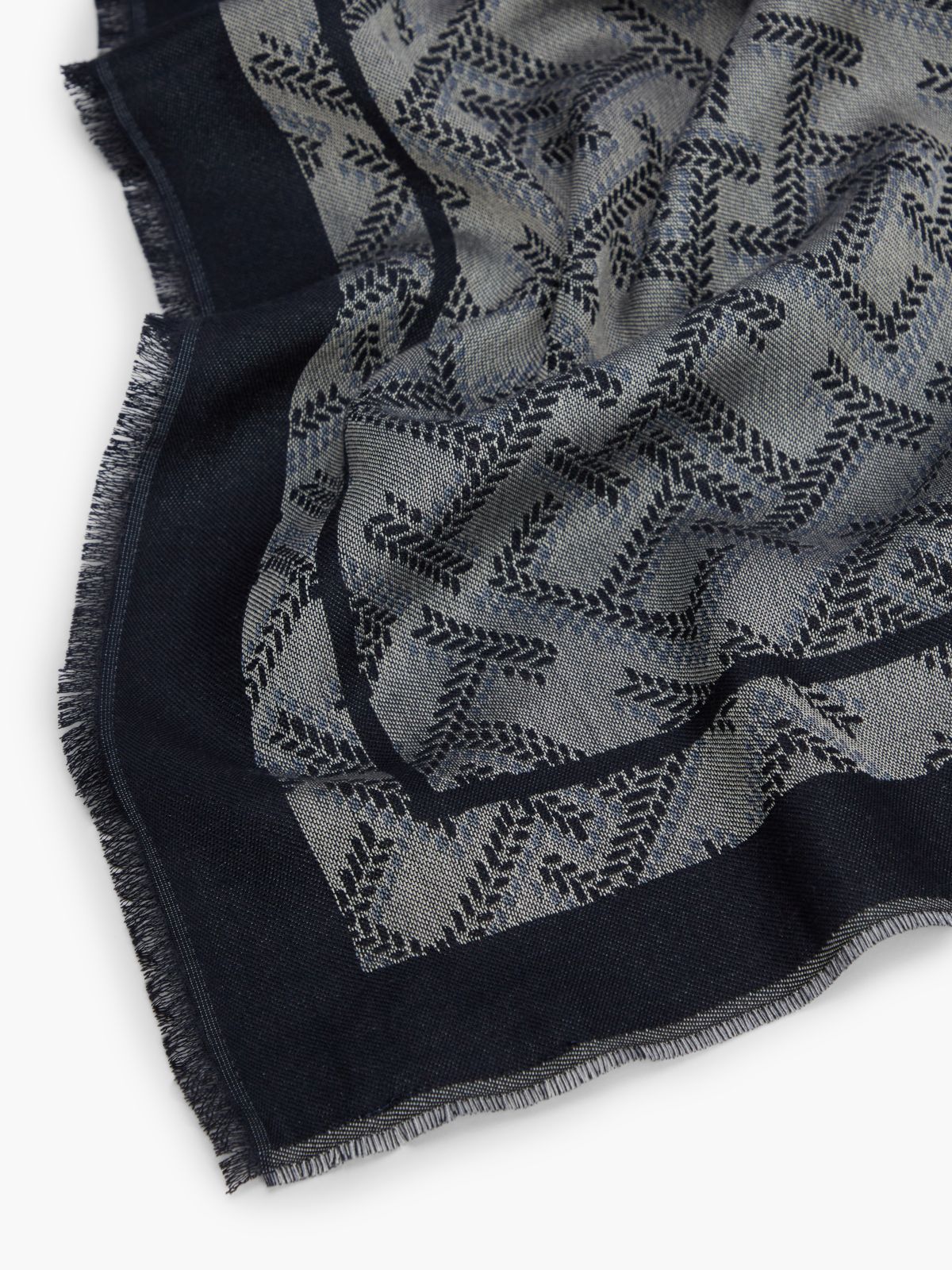 TH Monogram Jacquard Scarf — Blue