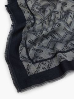 TH Monogram Jacquard Scarf — Blue 2