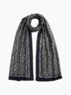 TH Monogram Jacquard Scarf — Blue 1