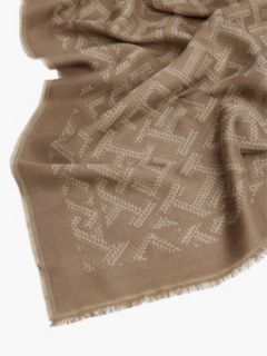 TH Monogram Jacquard Scarf — Brown 2
