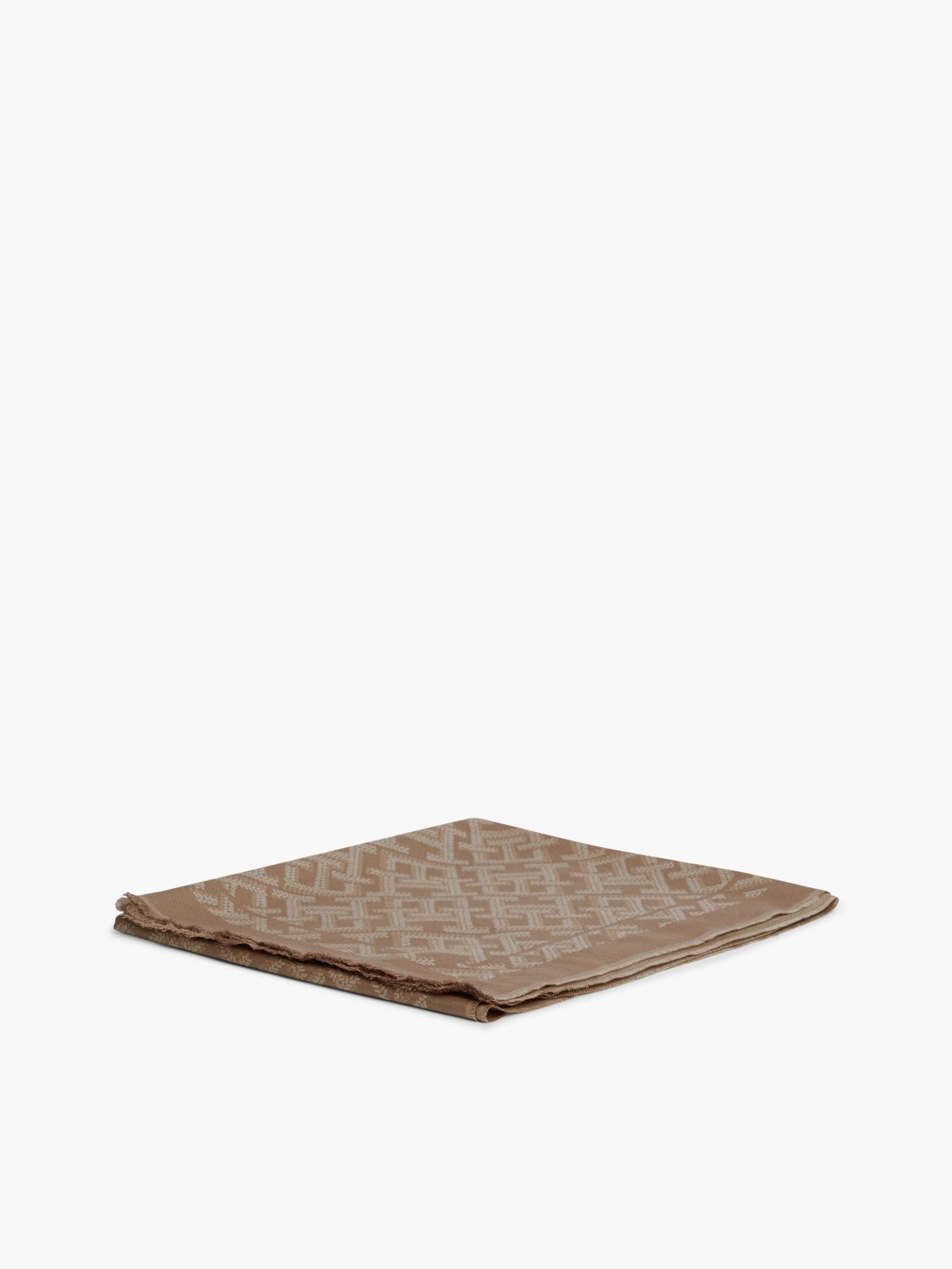 TH Monogram Jacquard Scarf — Brown