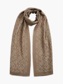TH Monogram Jacquard Scarf — Brown 1