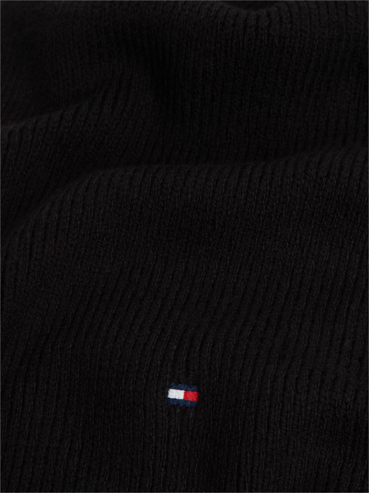 Hilfiger Flag Knit Scarf With Wool — Black