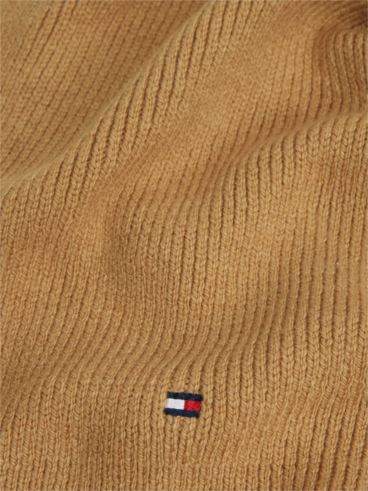 Hilfiger Flag Knit Scarf With Wool — Khaki
