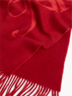 Pure Wool Woven Logo Scarf — Red 2