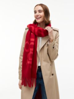 Pure Wool Woven Logo Scarf — Red 4